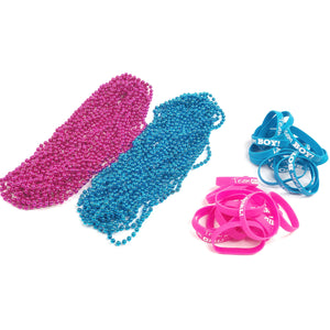 Baby Gender Reveal Party Wristbands & Bead Necklaces