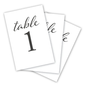 Black Wedding Table Numbers (1-25)