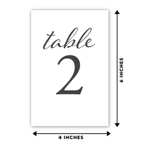 Black Wedding Table Numbers (1-25)